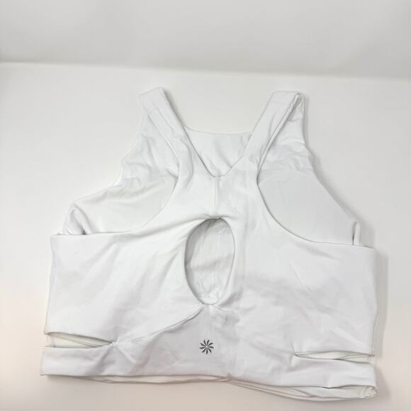 Athleta Conscious Crop Cut Out Sports Bra Crop Top In White Size Large D DD New - Picture 8 of 14
